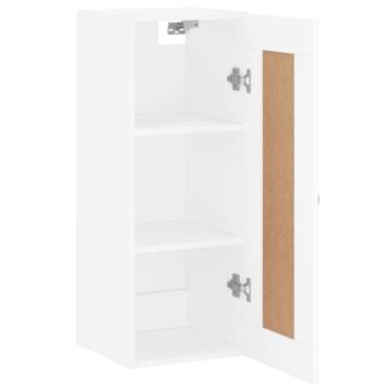 Elegant Wall Mounted Cabinet - White Engineered Wood 34.5x34x90cm