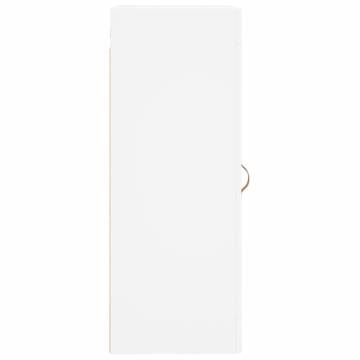 Elegant Wall Mounted Cabinet - White Engineered Wood 34.5x34x90cm