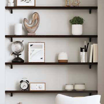 Wall Shelf Dark Brown 100x10x2 cm - Solid Oak Storage Solution