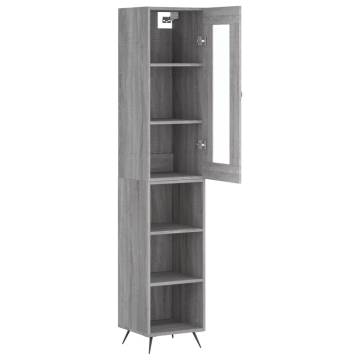 Stylish Highboard Grey Sonoma - 180 cm Engineered Wood Storage