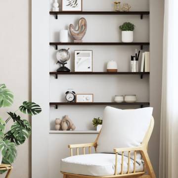 Wall Shelf Dark Brown 100x10x2 cm - Solid Oak Storage Solution