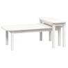 2 Piece Coffee Table Set - White Solid Pine Wood | Hipo Market