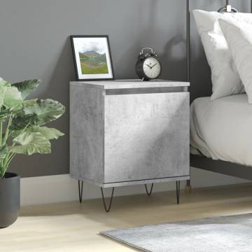 Elegant Concrete Grey Bedside Cabinet | Hipomarket UK