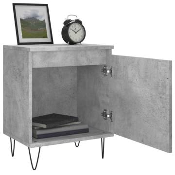 Elegant Concrete Grey Bedside Cabinet | Hipomarket UK