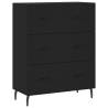 Stylish Highboard Black 69.5x34x180 cm | Engineered Wood