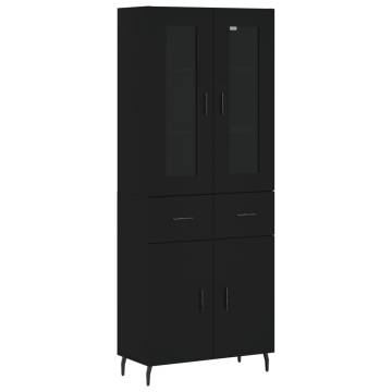 Highboard Black 69.5x34x180 cm - Stylish Engineered Wood Storage