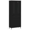 Highboard Black 69.5x34x180 cm - Stylish Engineered Wood Storage