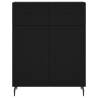 Highboard Black 69.5x34x180 cm - Stylish Engineered Wood Storage