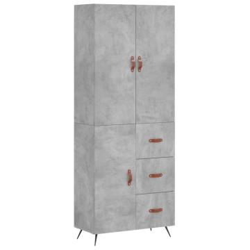 Stylish Highboard Concrete Grey - 69.5x34x180 cm | HipoMarket