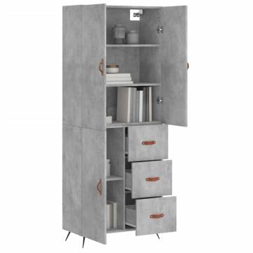 Stylish Highboard Concrete Grey - 69.5x34x180 cm | HipoMarket