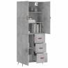 Stylish Highboard Concrete Grey - 69.5x34x180 cm | HipoMarket