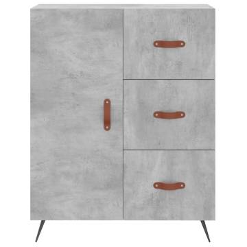 Stylish Highboard Concrete Grey - 69.5x34x180 cm | HipoMarket