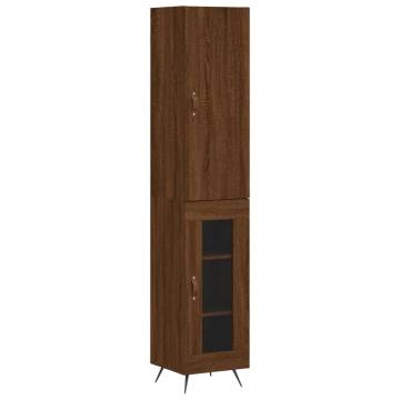 Stylish Highboard Brown Oak - 34.5x34x180 cm | Hipo Market