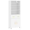 Stylish Highboard White - 69.5x34x180 cm Engineered Wood