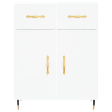 Stylish Highboard White - 69.5x34x180 cm Engineered Wood