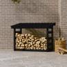 Firewood Rack Black 108x64.5 cm Solid Pine - Stylish Storage