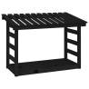 Firewood Rack Black 108x64.5 cm Solid Pine - Stylish Storage