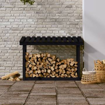 Firewood Rack Black 108x64.5 cm Solid Pine - Stylish Storage