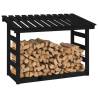 Firewood Rack Black 108x64.5 cm Solid Pine - Stylish Storage