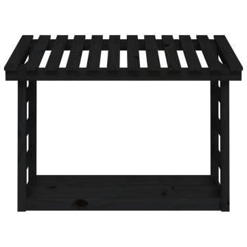 Firewood Rack Black 108x64.5 cm Solid Pine - Stylish Storage