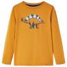 Kids' T-shirt with Long Sleeves Dark Ochre 140 Colour ochre Size 140 (9-10y) 