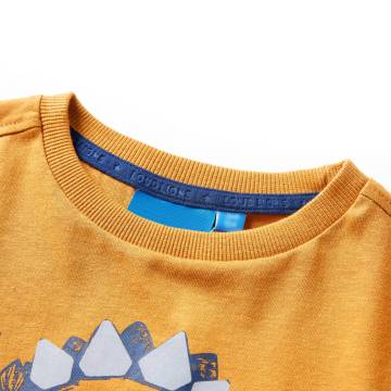 Kids' Long Sleeve T-Shirt - Dark Ochre Dinosaur T-Shirt 140