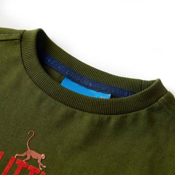 Kids' Long Sleeve T-shirt Dark Khaki - Size 116 | HipoMarket