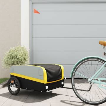 Sturdy Bike Trailer Black and Yellow - 45 kg Capacity