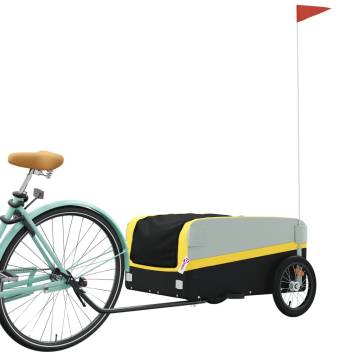 Sturdy Bike Trailer Black and Yellow - 45 kg Capacity