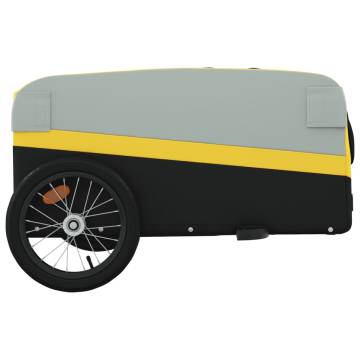 Sturdy Bike Trailer Black and Yellow - 45 kg Capacity