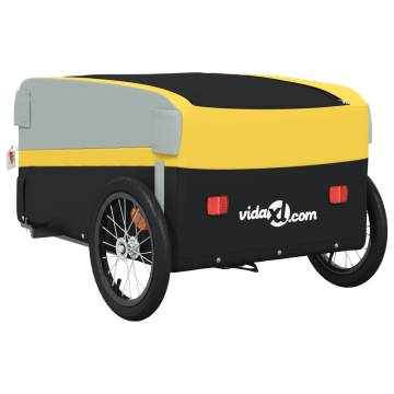 Sturdy Bike Trailer Black and Yellow - 45 kg Capacity