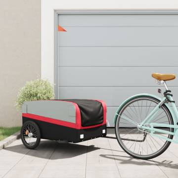 Sturdy Black & Red Bike Trailer - 45 kg Iron Load Capacity