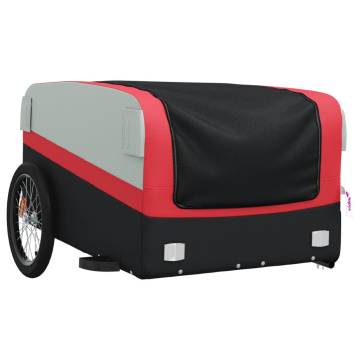 Sturdy Black & Red Bike Trailer - 45 kg Iron Load Capacity