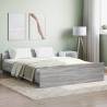 Bed Frame with Headboard and Footboard Grey Sonoma 150x200 cm King Size Colour grey sonoma Size 150 x 200 cm 