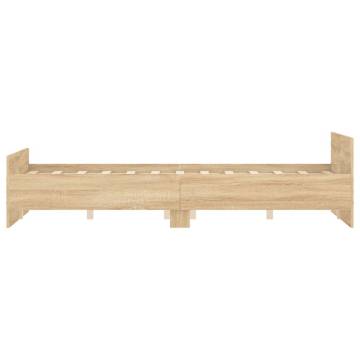 Sonoma Oak Bed Frame with Headboard & Footboard - 140x190 cm