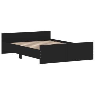 Black Bed Frame with Headboard & Footboard - 135x190 cm Double