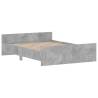 Concrete Grey Double Bed Frame with Headboard & Footboard