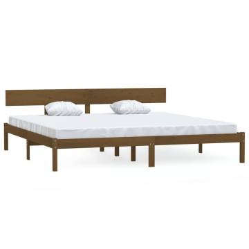 Honey Brown Solid Wood Bed Frame 200x200 cm | Hipomarket