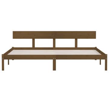 Honey Brown Solid Wood Bed Frame 200x200 cm | Hipomarket