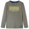 Kids' T-shirt with Long Sleeves Khaki 104 Size 104 (3-4y) 