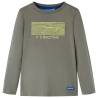 Kids' T-shirt with Long Sleeves Khaki 128 Size 128 (7-8y) 