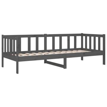 Day Bed Grey 80x200 cm - Solid Pine Wood, Versatile & Stylish