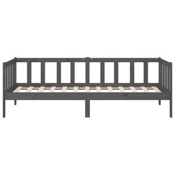 Day Bed Grey 80x200 cm - Solid Pine Wood, Versatile & Stylish