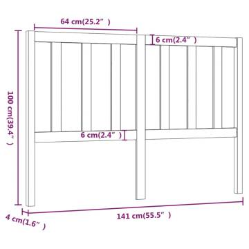 Stylish Solid Wood Pine Bed Headboard - 141x4x100 cm