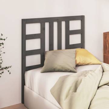 Stylish Grey Bed Headboard - Solid Pine Wood 106x4x100 cm