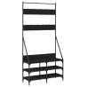 Clothes Rack with Shoe Storage - Black 90x34x184 cm