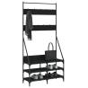 Clothes Rack with Shoe Storage - Black 90x34x184 cm