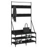 Clothes Rack with Shoe Storage - Compact & Stylish Black Design