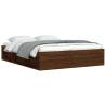 Brown Oak Bed Frame 140x190 cm - Stylish & Durable | HipoMarket