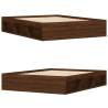 Brown Oak Bed Frame 140x190 cm - Stylish & Durable | HipoMarket